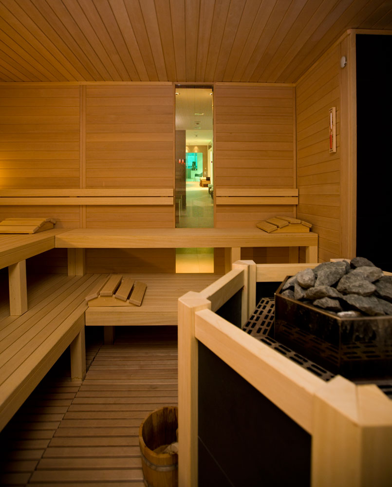 Sauna con cannocchiale focal point